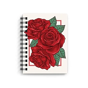 di-kraft wiro bound printed cardboard hard cover spiral daily planner notebook diary journal notepad with unruled paper sheets 160 pages 6 x 8 inch - design 22