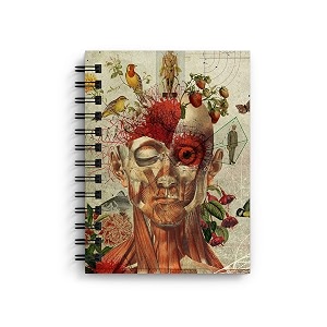 di-kraft wiro bound printed cardboard hard cover spiral daily planner notebook diary journal notepad with unruled paper sheets 160 pages 6 x 8 inch - design 21
