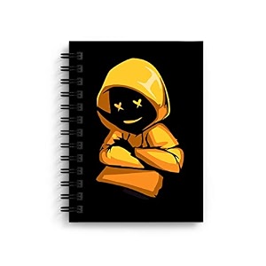 di-kraft wiro bound printed cardboard hard cover spiral daily planner notebook diary journal notepad with unruled paper sheets 160 pages 6 x 8 inch - design 11