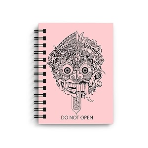 di-kraft wiro bound printed cardboard hard cover spiral daily planner notebook diary journal notepad with unruled paper sheets 160 pages 6 x 8 inch - design 6