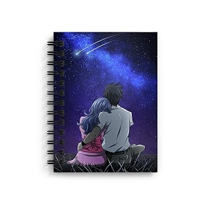 di-kraft wiro bound printed cardboard hard cover spiral daily planner notebook diary journal notepad with unruled paper sheets 160 pages 6 x 8 inch - design 15