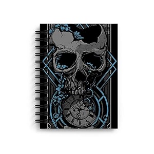 di-kraft wiro bound printed cardboard hard cover spiral daily planner notebook diary journal notepad with unruled paper sheets 160 pages 6 x 8 inch - design 18