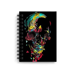 di-kraft wiro bound printed cardboard hard cover spiral daily planner notebook diary journal notepad with unruled paper sheets 160 pages 6 x 8 inch - design 9