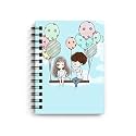 DI-KRAFT Wiro Bound Printed Cardboard Hard Cover Spiral Daily Planner Notebook Diary Journal Notepad with unruled Paper Sheets (160 Pages, 6 x 8 Inch) - Design 3