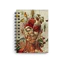 DI-KRAFT Wiro Bound Printed Cardboard Hard Cover Spiral Daily Planner Notebook Diary Journal Notepad with unruled Paper Sheets (160 Pages, 6 x 8 Inch) - Design 21