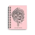DI-KRAFT Wiro Bound Printed Cardboard Hard Cover Spiral Daily Planner Notebook Diary Journal Notepad with unruled Paper Sheets (160 Pages, 6 x 8 Inch) - Design 6
