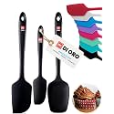 DI ORO Silicone Spatula Set - 600F Heat Resistant, 3-Pc Black
