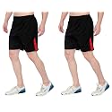 DIA A DIA Men's Athletic Shorts Combo Pack - Quick Dry Polyester Blend Gym Running Training Sports Shorts with Zipper Pockets &amp; Elastic Waistband