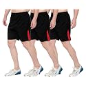 DIA A DIA Men's Polycotton Running Sports Gym Shorts Pack of 3 (Black, Black, Black, Free Size: 28-34 Inches)