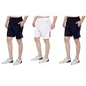 DIA A DIA Men's Polycotton Running Sports Gym Shorts Men's Gym Workout Shorts Breathable Quick Dry Pack of 3 (Darkblue, Darkblue, White, Free Size: 28-34 Inches)