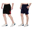 DIA A DIA Men's Polycotton Running Sports Gym Shorts Pack of 2 (Black, Darkblue, Free Size: 28-34 Inches)