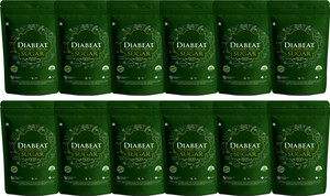 diabeat premium diabetic friendly herbal cane sugar  low glycemic index refined sugar 6 kg pack of 12