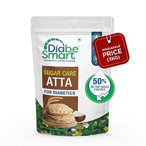 diabesmart - diabetic atta 3 kg  32 better sugar control  low gi diabetes flour for lower sugar spikes  contains karela jamun jackfruit