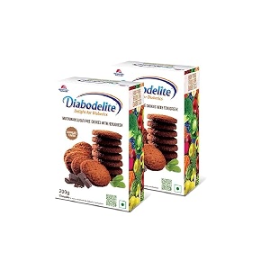 diabodelite 200g cookies chocolate flavourdelight for diabetics multigrain sugar-free digestive cookies with fenugreekfor maintaining optimum balancing blood sugarlow girich in fibrepack of 2