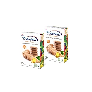 diabodelite 200g cookies ginger flavour delight for diabetics multigrain sugar-free digestive cookies with fenugreek  for maintaining optimum balancing blood sugar  low gi rich in fibre pack of 2