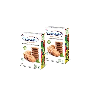 diabodelite 200g cookies natural flavourdelight for diabetics multigrain sugar-free digestive cookies with fenugreekfor maintaining optimum balancing blood sugarlow girich in fibrepack of 2