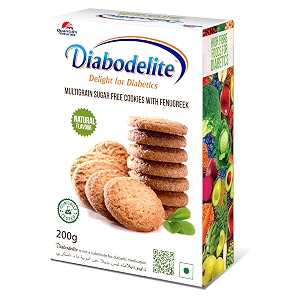 diabodelite 200g cookies natural flavourdelight for diabetics multigrain sugar-free digestive cookies with fenugreekfor maintaining optimum balancing blood sugarlow girich in fibrepack of 4