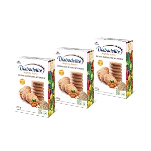 diabodelite 200g cookies oatsampalmond flavourdelight for diabetics multigrain sugar-free digestive cookies with fenugreekfor maintaining optimum balancing blood sugarlow girich in fibrepack of 3