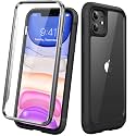 Diaclara Compatible with iPhone 11 Case, Full Body Rugged with Built-in Touch Sensitive Anti-Scratch Screen Protector, Soft TPU Bumper Case Clear Compatible with iPhone 11 6.1" (Black and Clear)