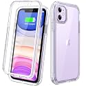Diaclara Compatible with iPhone 11 Case, Full Body Rugged with Built-in Touch Sensitive Anti-Scratch Screen Protector, Soft TPU Bumper Case Clear Compatible with iPhone 11 6.1" (Crystal Clear)