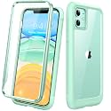 Diaclara Compatible with iPhone 11 Case, Full Body Rugged with Built-in Touch Sensitive Anti-Scratch Screen Protector, Soft TPU Bumper Case Clear Compatible with iPhone 11 6.1" (Pistachio Green)