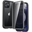 Diaclara Designed for iPhone 12/12 Pro Case, Full Body Rugged with Built-in Touch Sensitive Anti-Scratch Privacy Screen Protector, Soft TPU Bumper Case for iPhone 12/12 Pro 6.1" (Black)