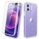 Diaclara Designed for iPhone 12 Mini Case, Full Body Rugged with Built-in Touch Sensitive Anti-Scratch Screen Protector, Soft TPU Bumper Case for iPhone 12 Mini 5.4" (Clear Glitter)