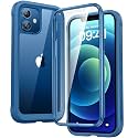Diaclara Designed for iPhone 12 Mini Case, Full Body Rugged with Built-in Touch Sensitive Anti-Scratch Screen Protector, Soft TPU Bumper Case for iPhone 12 Mini 5.4" (Blue and Clear)