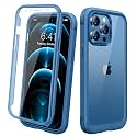 Diaclara Designed for iPhone 12 Pro Max Case, Full Body Rugged with Built-in Touch Sensitive Anti-Scratch Screen Protector, Soft TPU Bumper Case for iPhone 12 ProMax 6.7", Blue