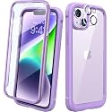 Diaclara Designed for iPhone 14 Case, Full Body Rugged Case with Built-in Touch Sensitive Anti-Scratch Screen Protector, with Camera Lens Protector for iPhone 14 6.1" (Peri Purple)
