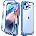 Diaclara Designed for iPhone 14 Case, Full Body Rugged Case with Built-in Touch Sensitive Anti-Scratch Screen Protector, with Camera Lens Protector for iPhone 14 6.1" (Elegant Blue)