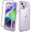 Diaclara Designed for iPhone 14 Plus Case, Full Body Rugged Case with Built-in Touch Sensitive Anti-Scratch Screen Protector, with Camera Lens Protector for iPhone 14 Plus 6.7" (Clear Glitter)