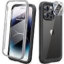 Diaclara Designed for iPhone 14 Pro Case 6.1’’, Full Body Rugged Case w/Built-in Touch Sensitive Anti-Scratch Screen Protector+9H Tempered Glass Camera Lens Protector (Black)
