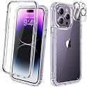 Diaclara Designed for iPhone 14 Pro Max Case, Full Body Rugged Case with Built-in Touch Sensitive Anti-Scratch Screen Protector, with Camera Lens Protector for iPhone 14 Pro Max 6.7" (Clear)