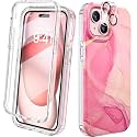 Diaclara Designed for iPhone 15 Case, Full Body Rugged Case with Built-in Touch Sensitive Anti-Scratch Screen Protector, with Camera Lens Protector for iPhone 15 6.1" (Gilt Pink)