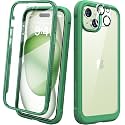 Diaclara Designed for iPhone 15 Plus Case 6.7'', [Compatible with MagSafe] Full Body Rugged Magnetic Case w/Built-in Screen Protector+Glass Camera Lens Protector,Mint Green