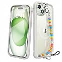 Diaclara Designed for iPhone 15 Plus Phone Case 6.7'', [Compatible with MagSafe] Full Body Case w/Built-in Screen Protector,White-Magnetic