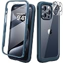 Diaclara Designed for iPhone 15 Pro Case, [Military-Grade Drop Proof] Full-Body Bump Case with Built-in Shockproof Screen Protector, [Camera Lens Protector] Cover for iPhone 15 Pro 6.1"(Deep Blue)