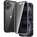 Diaclara Designed for iPhone 16 Case 6.1 Inch,Upgraded [Full Camera Protection] Full Body Rugged Clear Bumper Case with Built-in Privacy Screen Protector for iPhone 16,Black