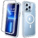 Diaclara for iPhone 13 Pro Max Case, Full Body Rugged with Built-in Touch Sensitive Anti-Scratch Screen Protector, [Magnetic with MagSafe] Case for iPhone 13 Pro Max Case 6.7", Clear
