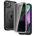 Diaclara Magnetic Designed for iPhone 14 Case 6.1 Inch,Upgraded Full Body Rugged Clear Bumper Case with Built-in Privacy Screen Protector for iPhone 14,Black