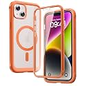 Diaclara Magnetic Designed for iPhone 14 Case, Compatible with MagSafe Built-in Touch Sensitive Anti-Scratch Screen Protector for iPhone 14 6.1,Orange