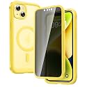 Diaclara Magnetic Designed for iPhone 14 Case 6.1 Inch,Upgraded Full Body Rugged Clear Bumper Case with Built-in Privacy Screen Protector for iPhone 14,Yellow