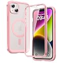 Diaclara Magnetic Designed for iPhone 14 Case, Compatible with MagSafe Built-in Touch Sensitive Anti-Scratch Screen Protector for iPhone 14 6.1,Pink