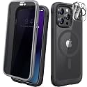Diaclara Magnetic Designed for iPhone 14 Pro Max Case, Full Body Rugged Case with Built-in Privacy Touch Sensitive Anti-Scratch Screen Protector, with Camera Lens Protector, Black