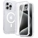 Diaclara Magnetic Designed for iPhone 15 Pro Max Case Full Body Bumper,[Compatible with MagSafe] Military Drop Proof Cover with Built-in Touch Sensitive Anti-Scratch Screen Protector,Matte Clear