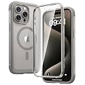 Diaclara Magnetic Designed for iPhone 15 Pro Max Case Full Body Bumper,[Compatible with MagSafe] Military Drop Proof Cover with Built-in Touch Sensitive Anti-Scratch Screen Protector,Grey Titanium