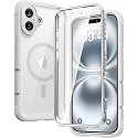 Diaclara Magnetic Designed for iPhone 16 Case 6.1'' [Full Camera Protection] Full Body Bumper with Privacy Screen Protector, [Compatible with MagSafe] Military Drop Proof Phone Case, White