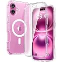 Diaclara Magnetic Designed for iPhone 16 Plus Case,[Full Camera Protection] 360 Clear Bumper Compatible with MagSafe Built-in Screen Protector for 16pluscase,Magnetic Clear