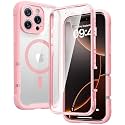 Diaclara Magnetic Designed for iPhone 16 Pro Case, Full Body Rugged with Touch Sensitive Anti-Scratch Screen Protector, Compatible with MagSafe, Soft Bumper Case for iPhone 16 Pro 6.3'',Pink
